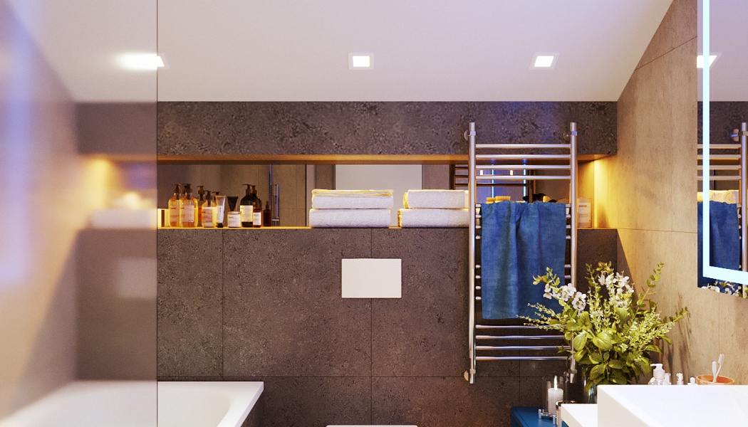 Дизайн ванной комнаты 6 кв.м., Дизайн интерьера: визуализация проекта