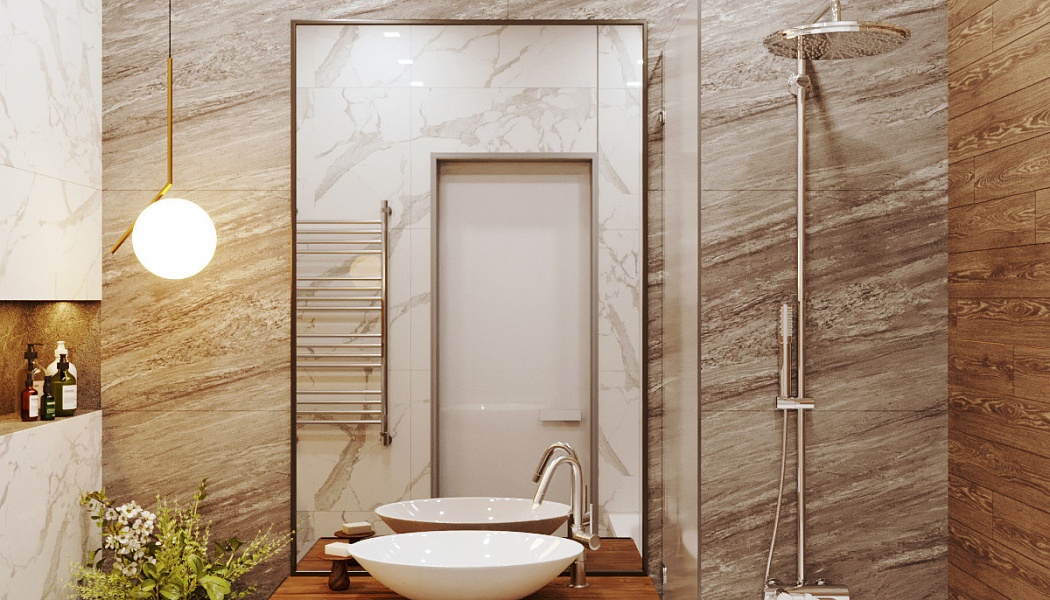 Дизайн ванной 5 кв.м. , Дизайн интерьера: визуализация проекта