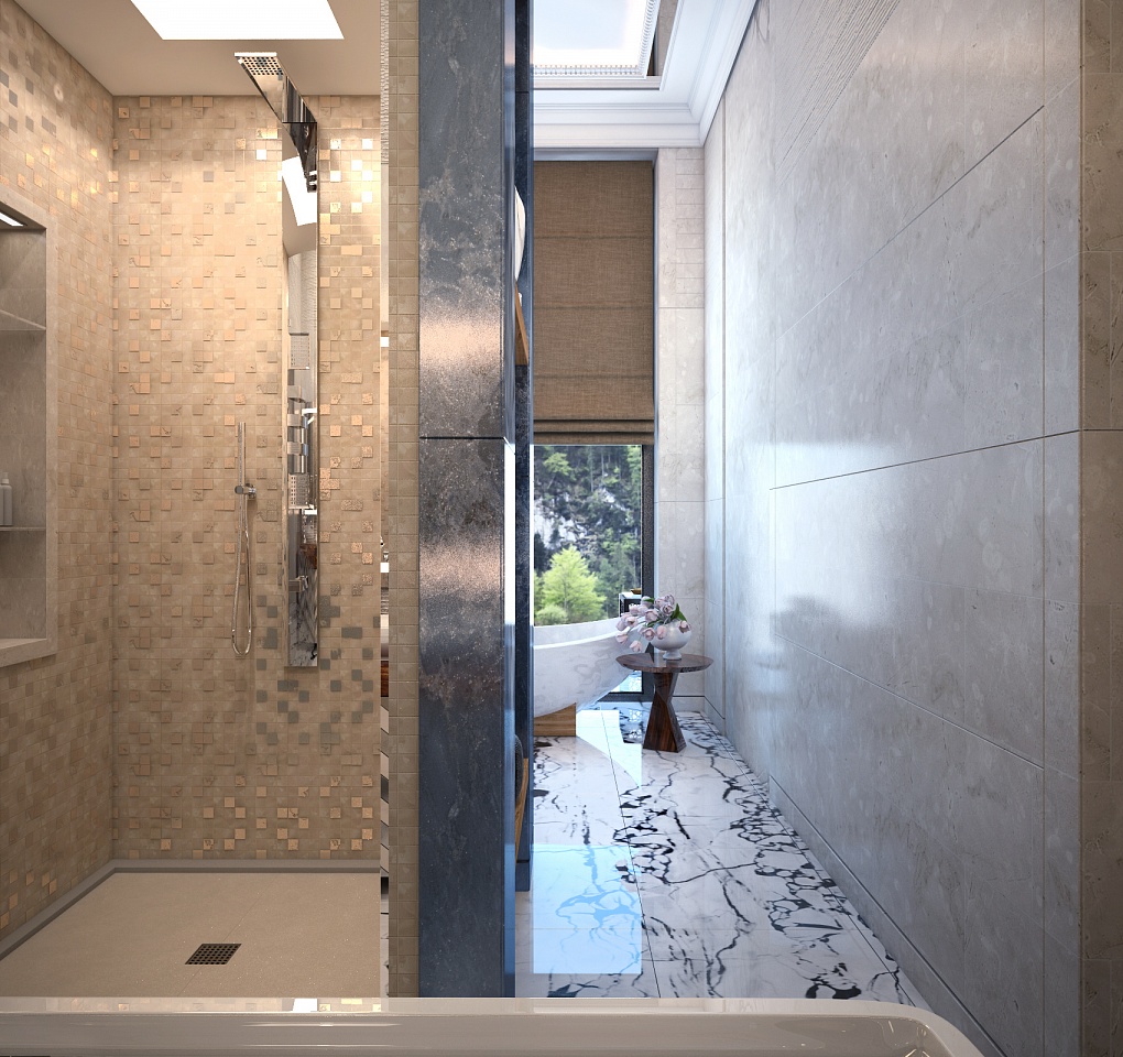 Дизайн ванной комнаты с отдельно стоящей ванной фото 4