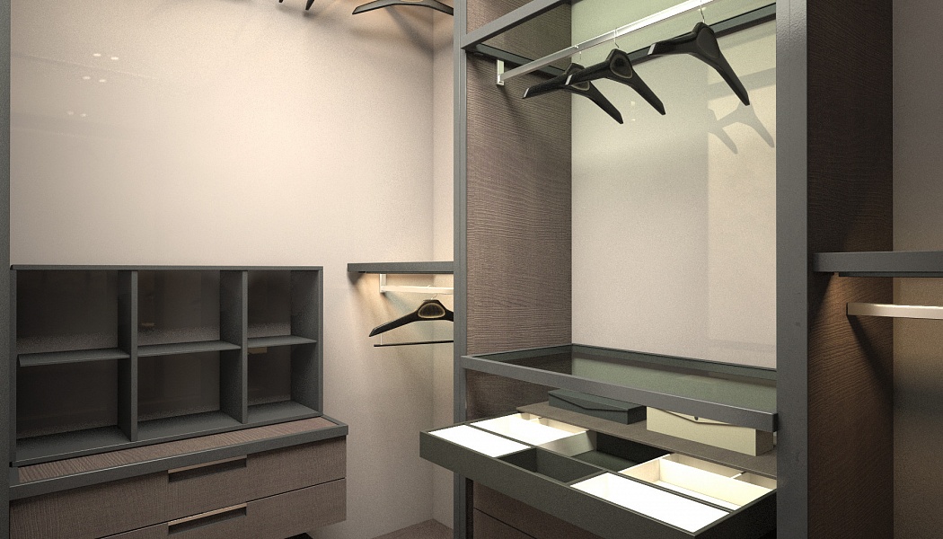 Дизайн гардеробной в двухкомнатной квартире, Дизайн интерьера: визуализация проекта